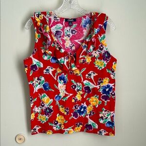 Chaps Women's Red Floral Tank Top